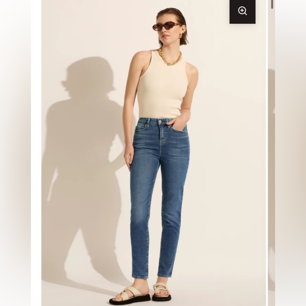 OUTLAND DENIM Lucy High Slim Jean 26 Organic Cotton Blue 30 Inseam Australian